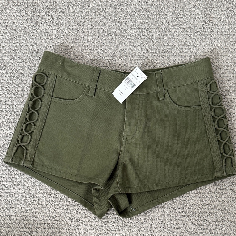 Barneys New York High Waist Green Shorts